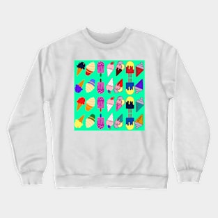 Ice Cream Flavour Green Background Crewneck Sweatshirt